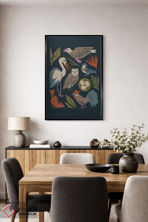 تابلو مدرن دوستان پرنده اثر رنیا ال. تول - D4B