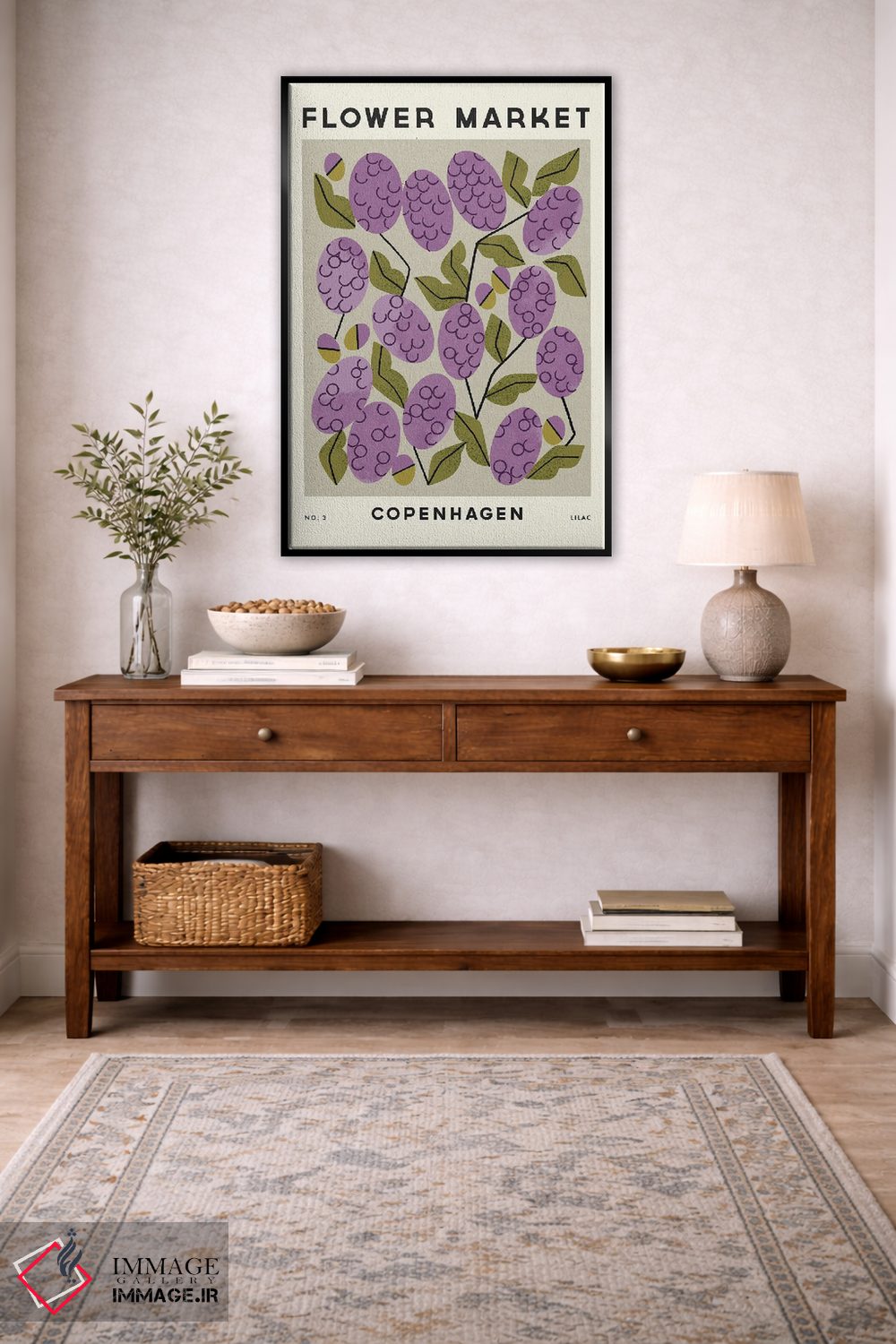 تابلو مینیمال بازار گل سه اثر رنیا ال. تول - D4B