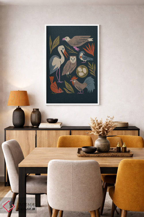 تابلو مدرن دوستان پرنده اثر رنیا ال. تول - D6W