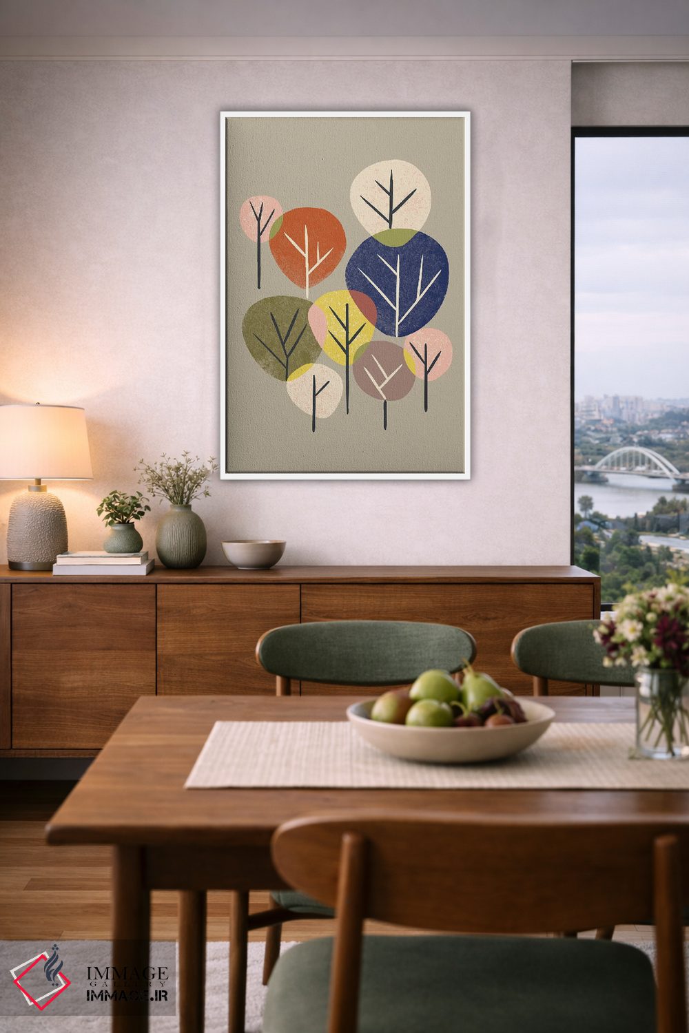 تابلو مینیمال جنگل چندرنگ اثر رنیا ال. تول - D6W