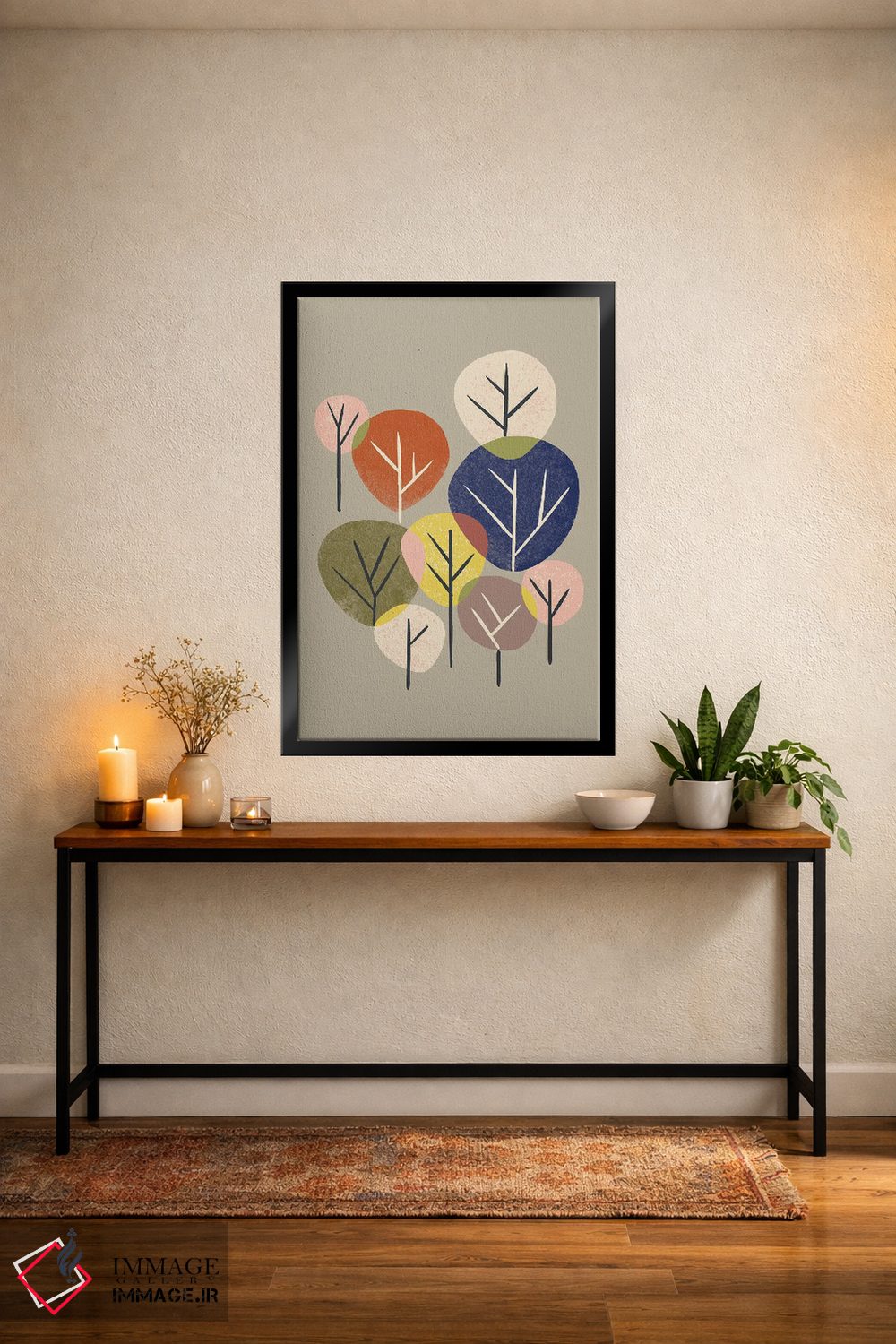 تابلو مینیمال جنگل چندرنگ اثر رنیا ال. تول - D5B