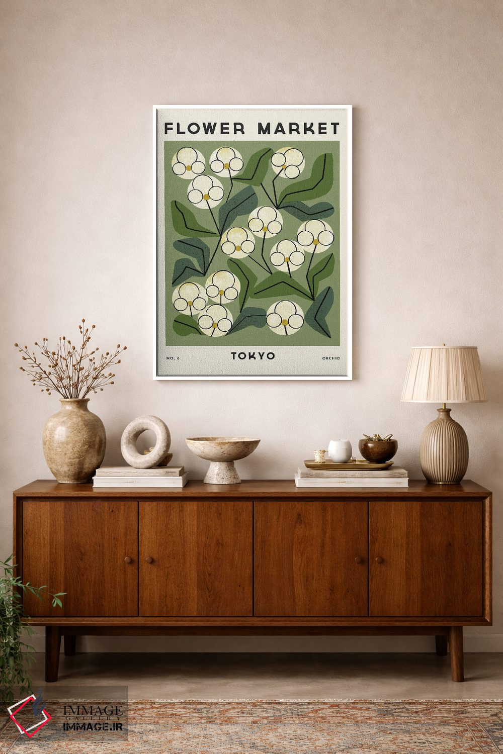 تابلو مینیمال بازار گل شش اثر رنیا ال. تول - D1W