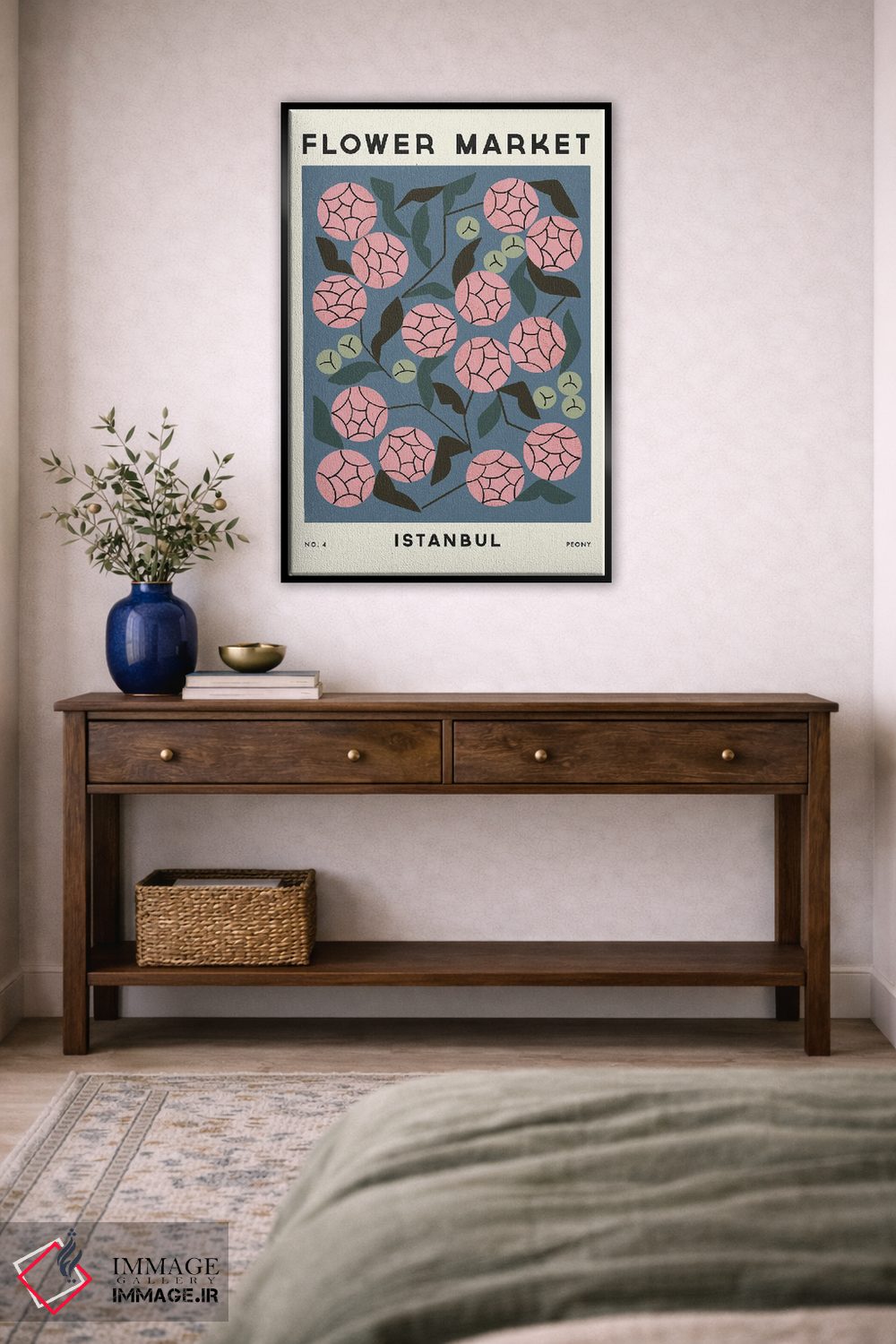 تابلو مینیمال بازار گل چهار اثر رنیا ال. تول - D4B