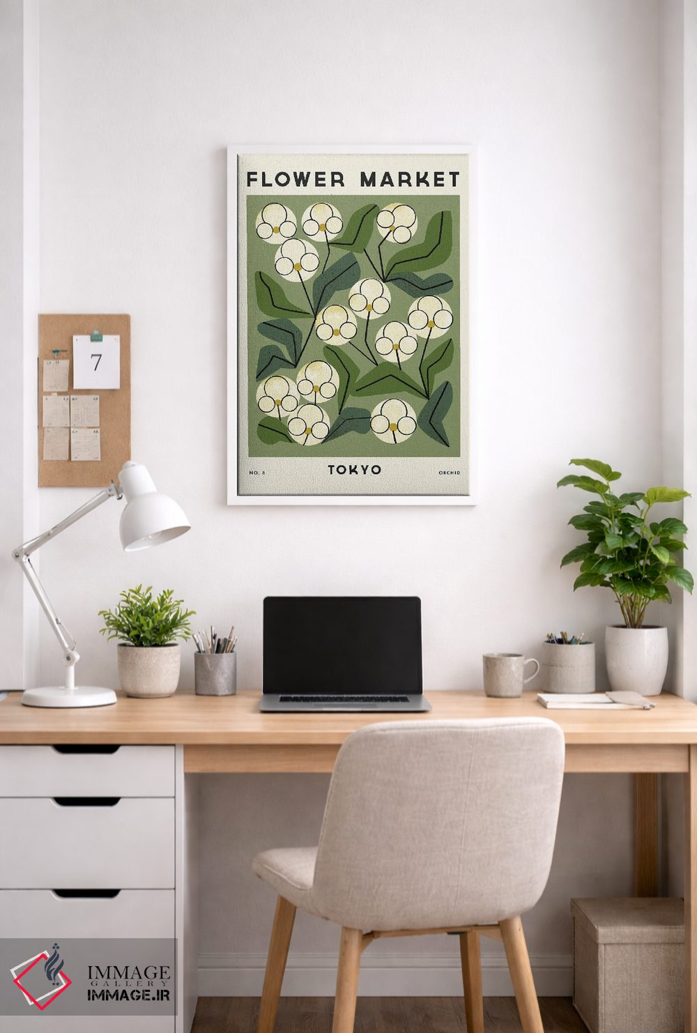 تابلو مینیمال بازار گل شش اثر رنیا ال. تول - D3W