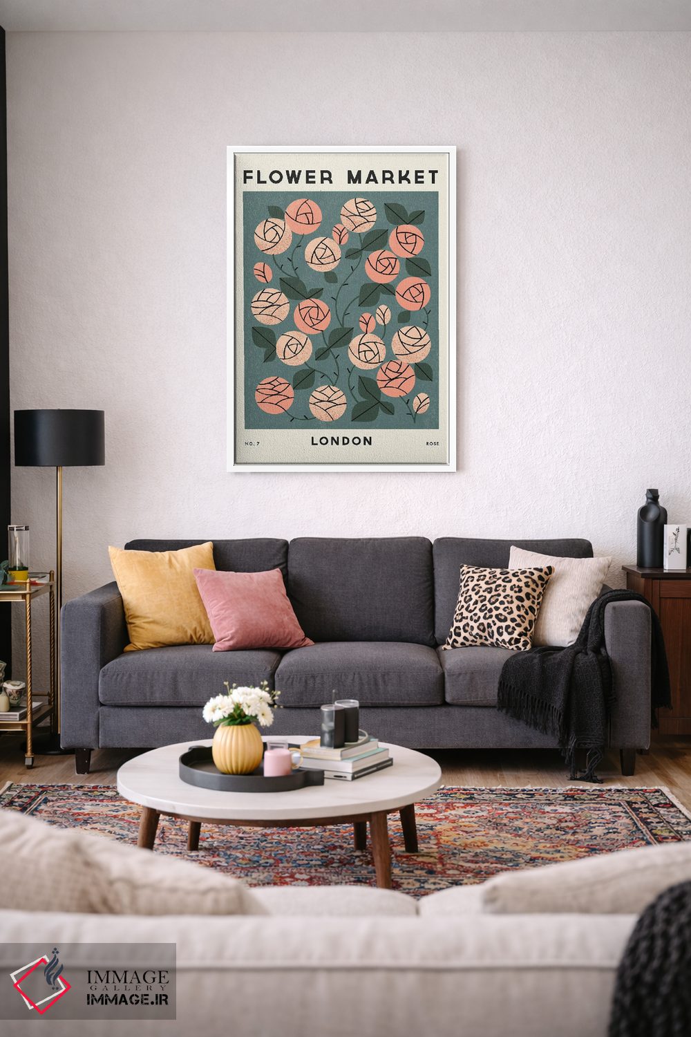 تابلو مینیمال بازار گل هفت اثر رنیا ال. تول - D3W