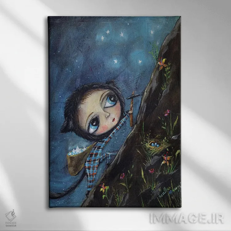 تابلو دکوراتیو گرفتن ستاره ها اثر هدر رنو - نمای روبهرو روی دیوار