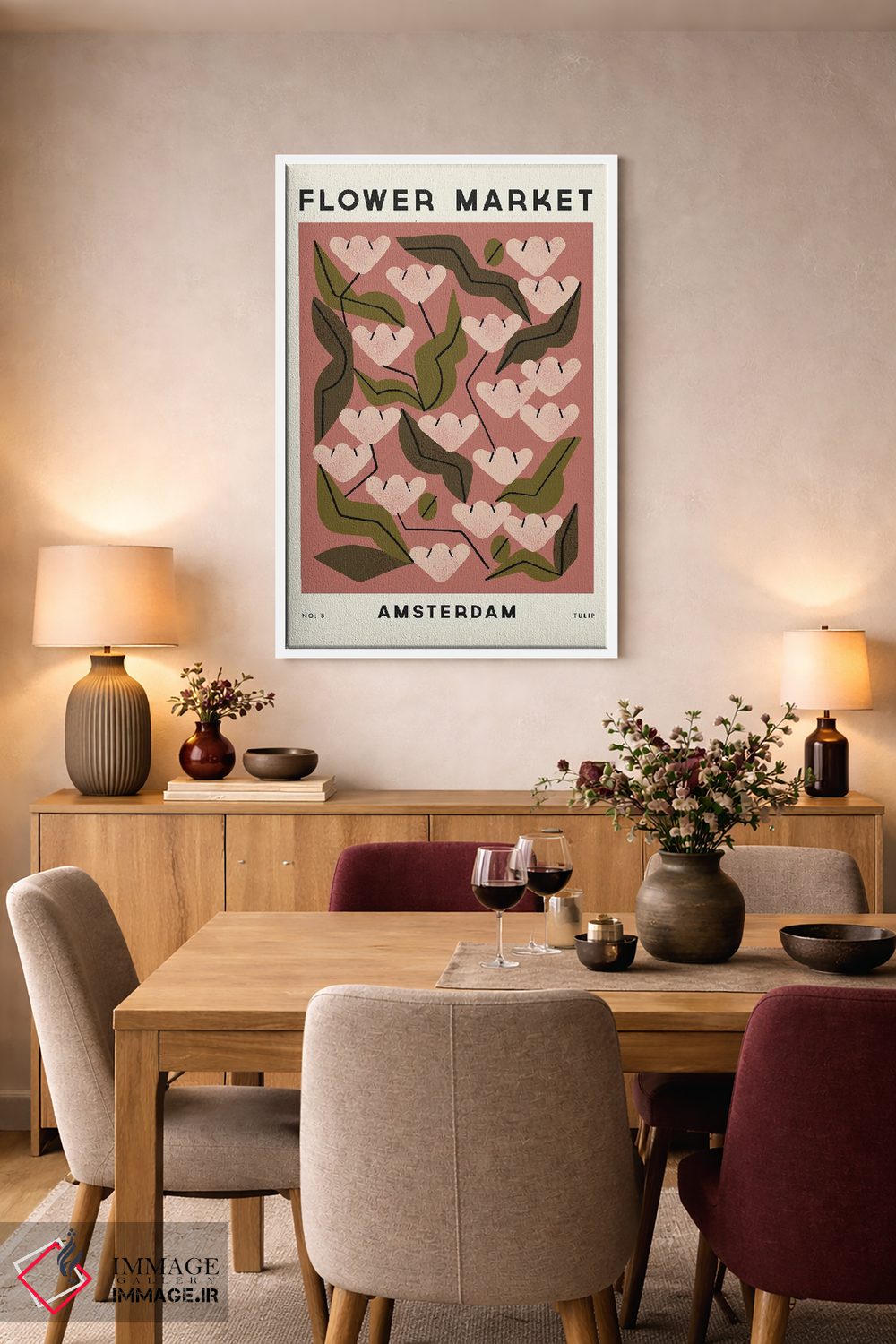 تابلو مینیمال بازار گل هشت اثر رنیا ال. تول - D6W