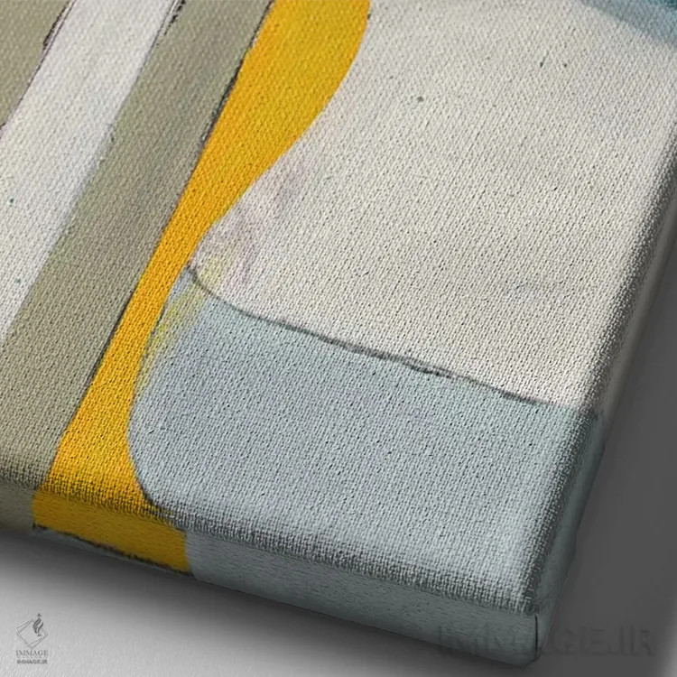 تابلو انتزاعی گیتار و میز اثر راب دلما تر - نمای نزدیک بافت بوم