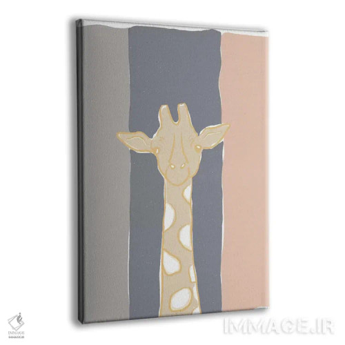 تابلو مینیمال باغ وحش پاستلی ۲ اثر راب دلما تر - نمای پرسپکتیو محصول