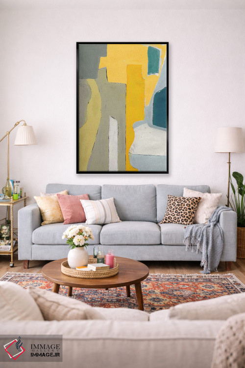 تابلو انتزاعی گیتار و میز اثر راب دلما تر - D2B