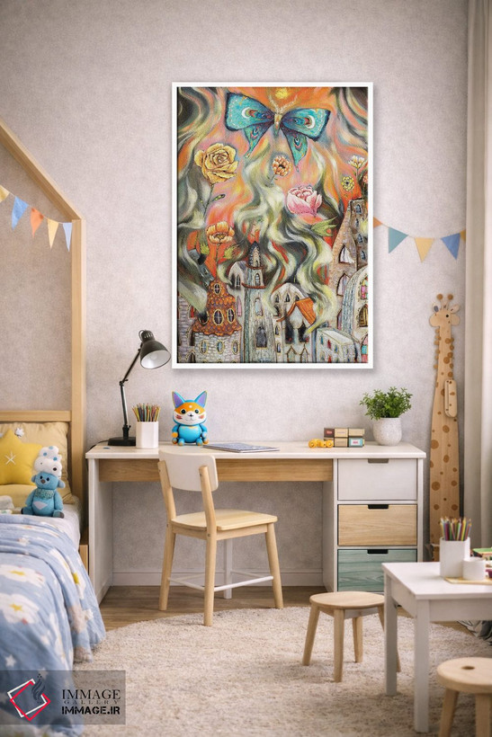 تابلو دکوراتیو در آتش اثر هدر رنو - D2W