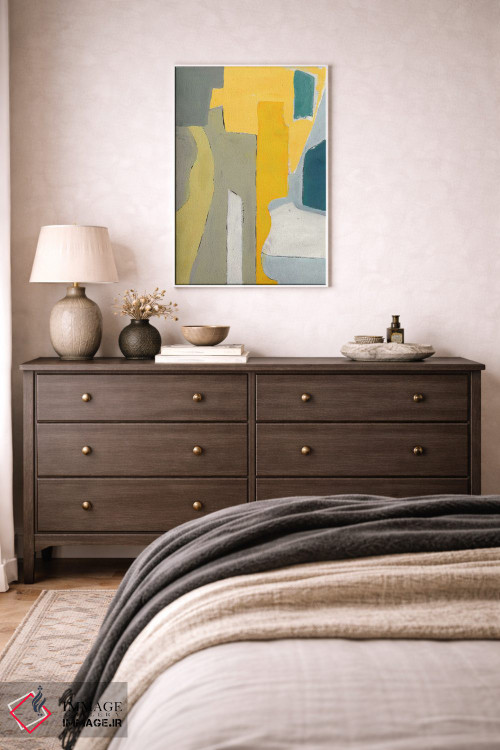 تابلو انتزاعی گیتار و میز اثر راب دلما تر - D3W