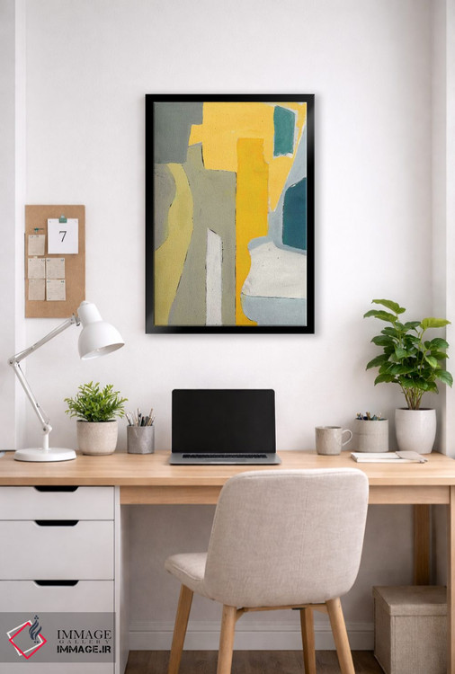 تابلو انتزاعی گیتار و میز اثر راب دلما تر - D6B