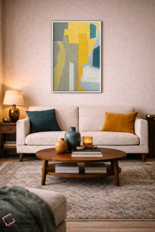 تابلو انتزاعی گیتار و میز اثر راب دلما تر - D5W