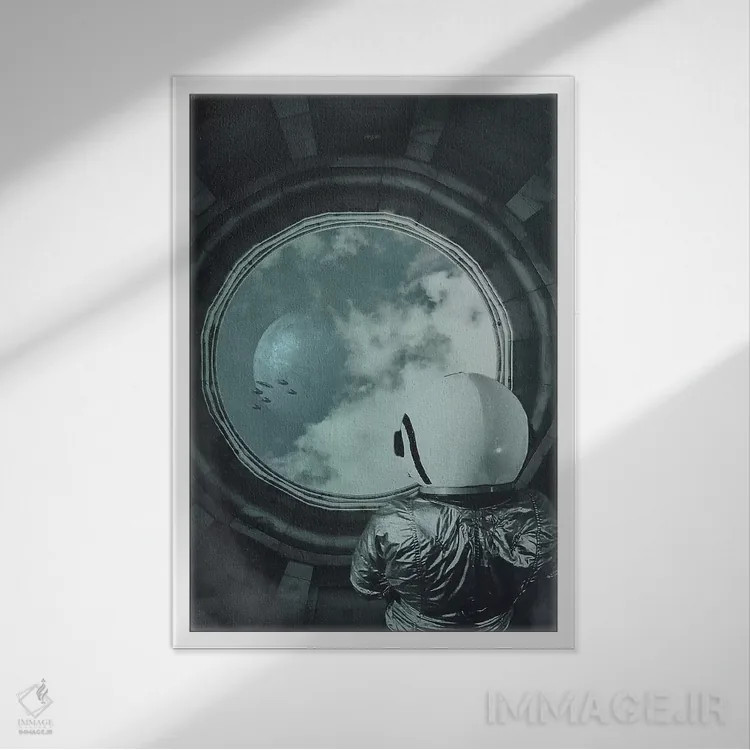 تابلو دکوراتیو تماشاگر اثر راب هاکمو - نمای قابدار سفید