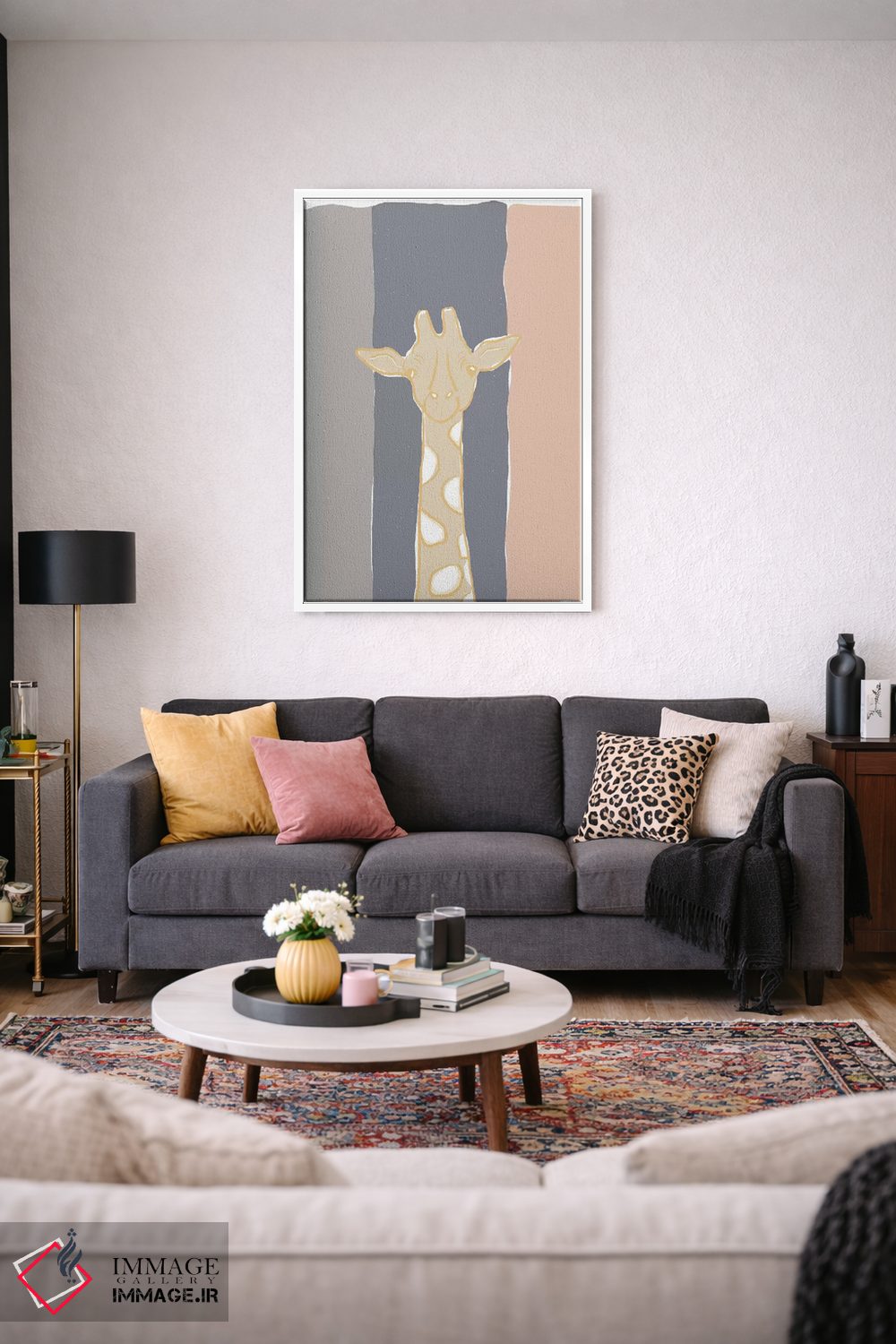 تابلو مینیمال باغ وحش پاستلی ۲ اثر راب دلما تر - D2W