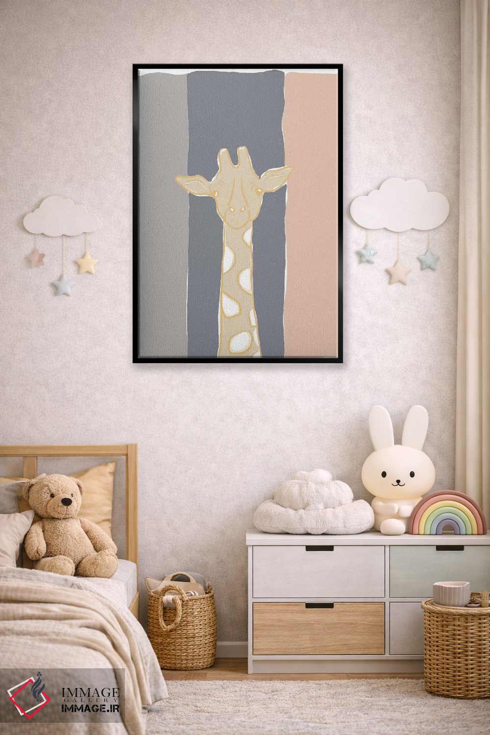 تابلو مینیمال باغ وحش پاستلی ۲ اثر راب دلما تر - D5B