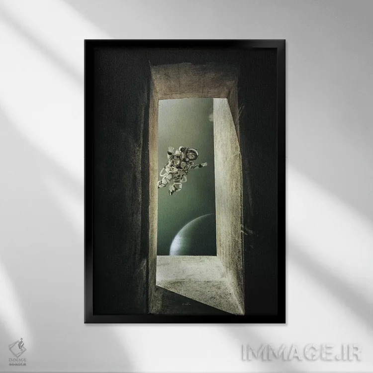 تابلو دکوراتیو امید هرگز بیش از ما گم نمی شود اثر راب هاکمو - نمای قابدار مشکی