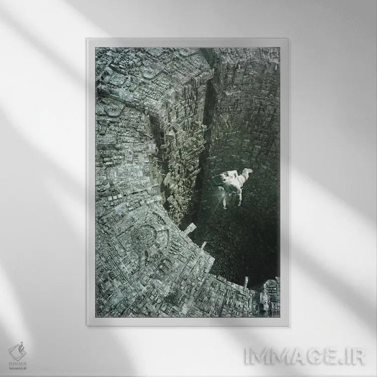 تابلو دکوراتیو ابعاد قدیمی ۱ اثر راب هاکمو - نمای قابدار سفید