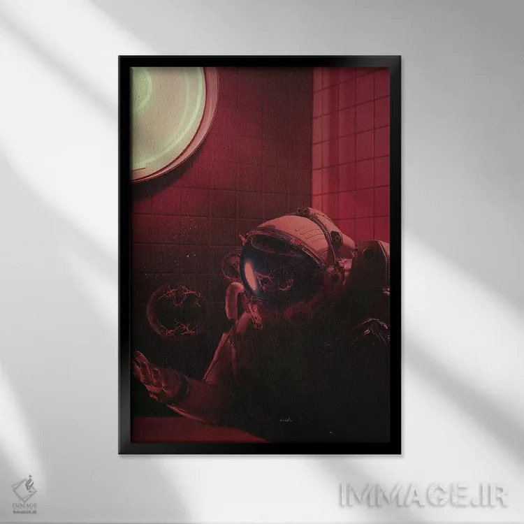 تابلو دکوراتیو تنهایی طاقت فرسا اثر راب هاکمو - نمای قابدار مشکی