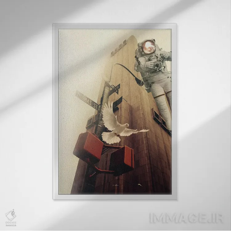 تابلو دکوراتیو خیابان توماس اثر راب هاکمو - نمای قابدار سفید