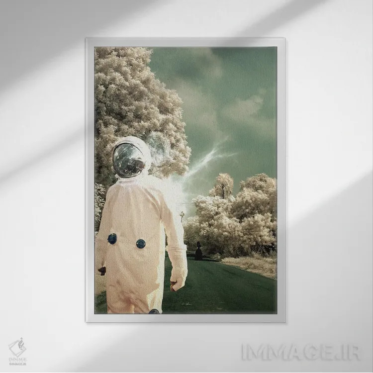 تابلو دکوراتیو به تو فکر می کنم اما دیگر نمی گویم اثر راب هاکمو - نمای قابدار سفید