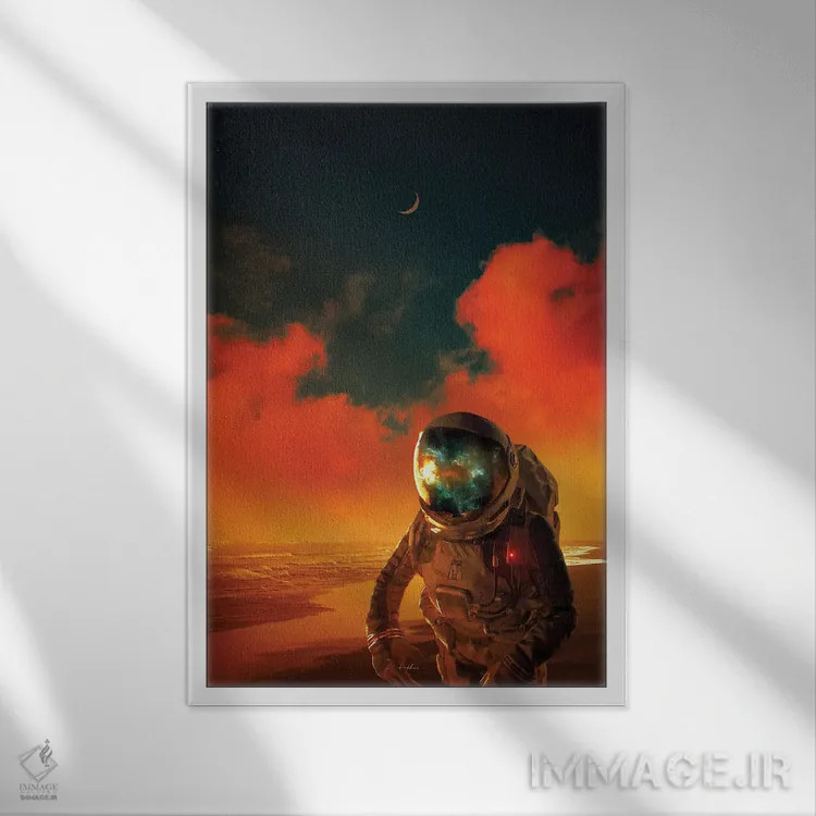 تابلو دکوراتیو امواج اثر راب هاکمو - نمای قابدار سفید