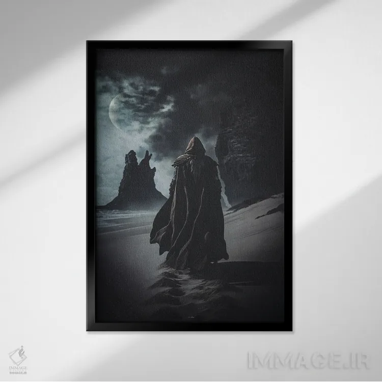 تابلو دکوراتیو سفر دروید اثر راب هاکمو - نمای قابدار مشکی