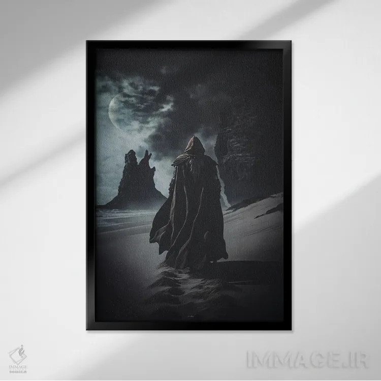 تابلو دکوراتیو سفر دروید اثر راب هاکمو - نمای قابدار مشکی