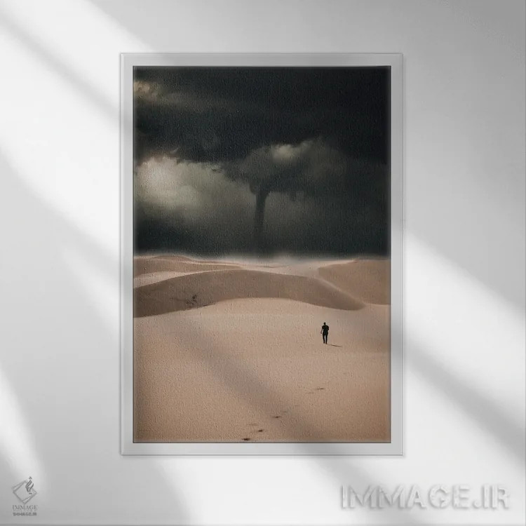 تابلو دکوراتیو طوفان اثر راب هاکمو - نمای قابدار سفید