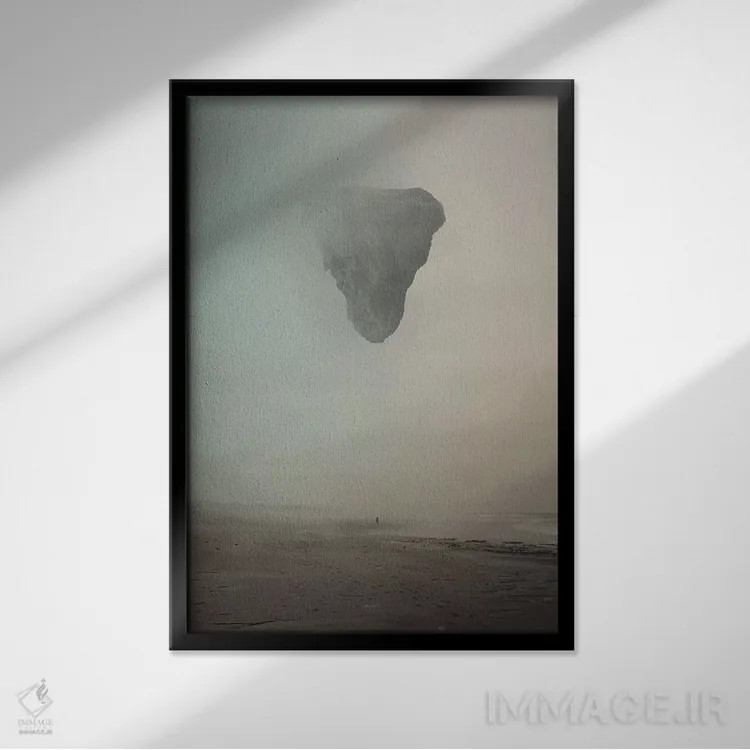 تابلو دکوراتیو جزیره اثر راب هاکمو - نمای قابدار مشکی