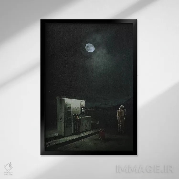 تابلو دکوراتیو بدون سوخت اثر راب هاکمو - نمای قابدار مشکی