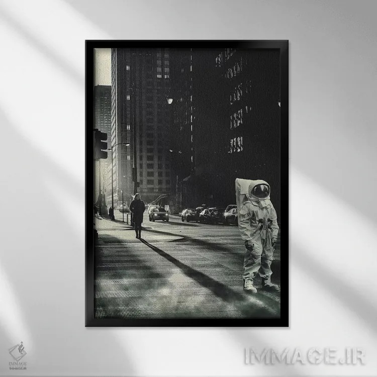 تابلو دکوراتیو زیرک خیابانی ۲ اثر راب هاکمو - نمای قابدار مشکی
