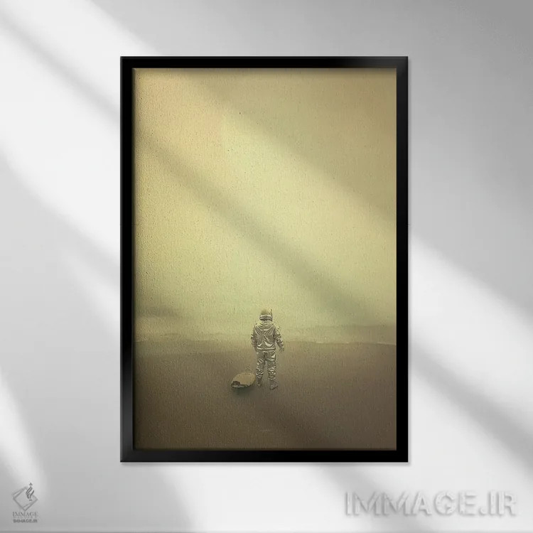 تابلو دکوراتیو موج سوار اثر راب هاکمو - نمای قابدار مشکی