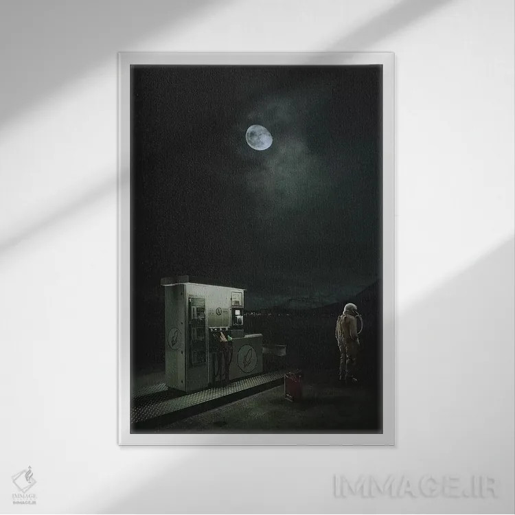 تابلو دکوراتیو بدون سوخت اثر راب هاکمو - نمای قابدار سفید