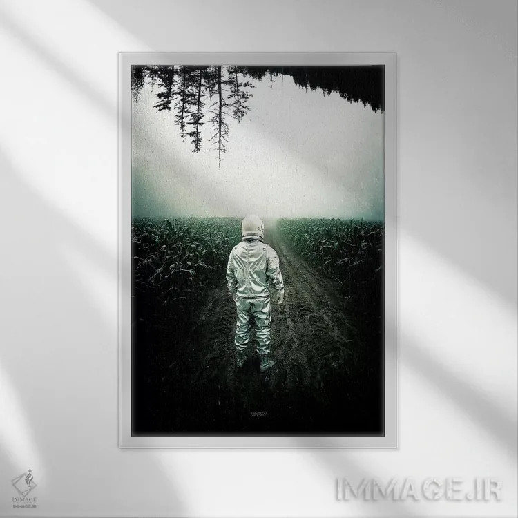 تابلو دکوراتیو باغبان ۱ اثر راب هاکمو - نمای قابدار سفید