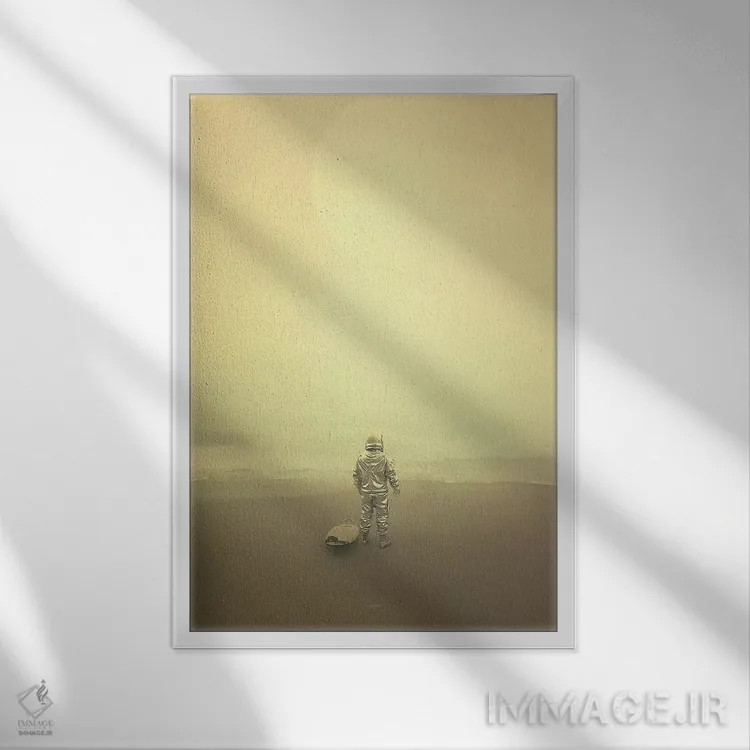 تابلو دکوراتیو موج سوار اثر راب هاکمو - نمای قابدار سفید