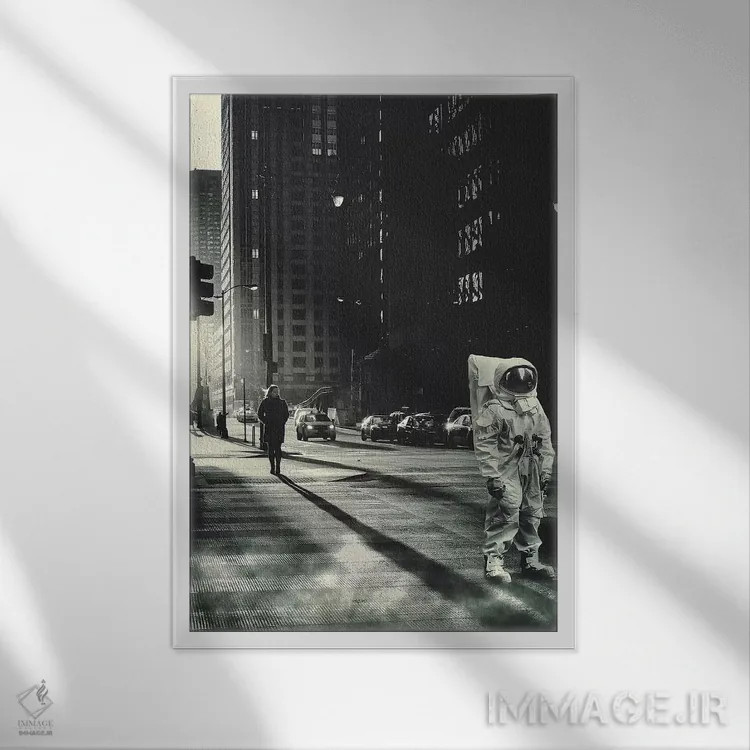 تابلو دکوراتیو زیرک خیابانی ۲ اثر راب هاکمو - نمای قابدار سفید
