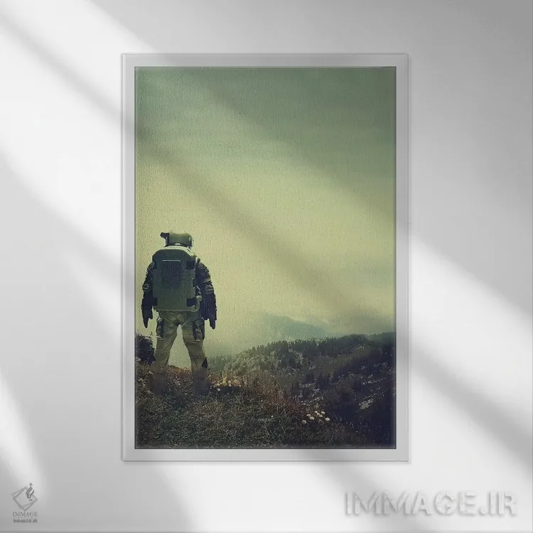 تابلو دکوراتیو باغبان ۲ اثر راب هاکمو - نمای قابدار سفید