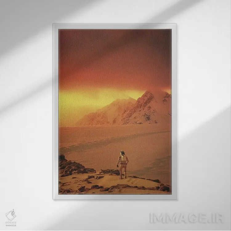 تابلو دکوراتیو مریخ اثر راب هاکمو - نمای قابدار سفید