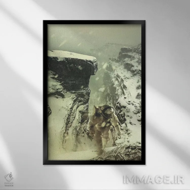 تابلو دکوراتیو بوران اثر راب هاکمو - نمای قابدار مشکی