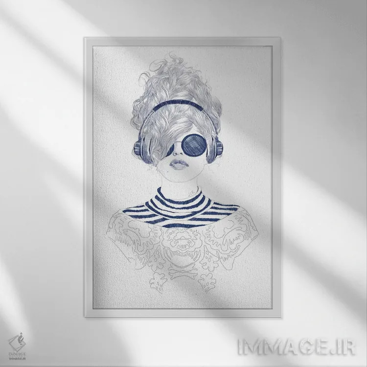 تابلو دکوراتیو نوازش شاد اثر جنی روم - نمای قابدار سفید