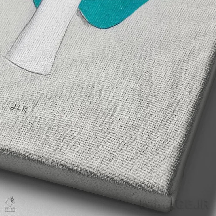 تابلو دکوراتیو سالی با رنگ جنگی اثر جنی روم - نمای نزدیک بافت بوم