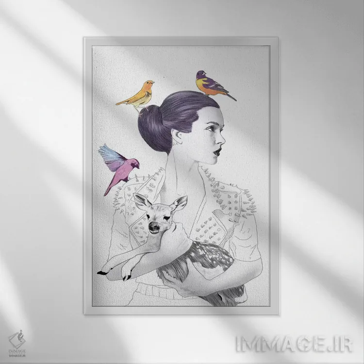 تابلو دکوراتیو شاهزاده پایک اثر جنی روم - نمای قابدار سفید
