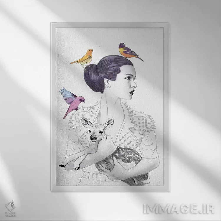 تابلو دکوراتیو شاهزاده پایک اثر جنی روم - نمای قابدار سفید