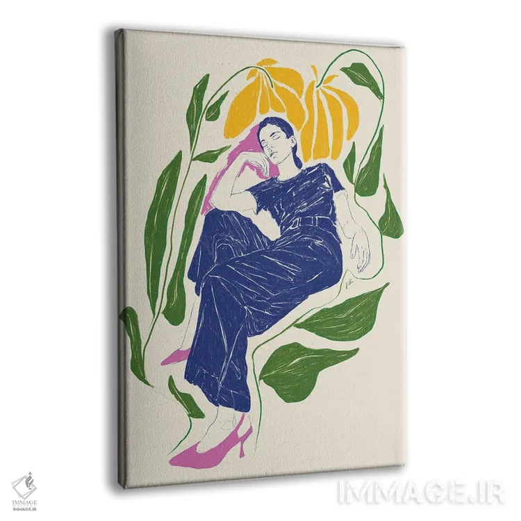 تابلو مینیمال آرامش در باغ یک اثر جنی روم - نمای پرسپکتیو محصول