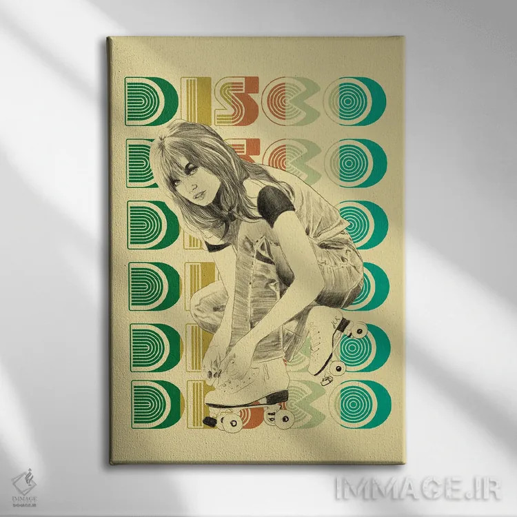تابلو دکوراتیو نوزاد دیسکو اثر جنی روم - نمای روبهرو روی دیوار