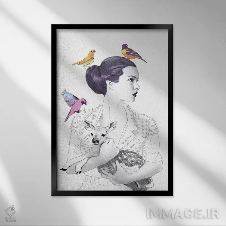 تابلو دکوراتیو شاهزاده پایک اثر جنی روم - نمای قابدار مشکی