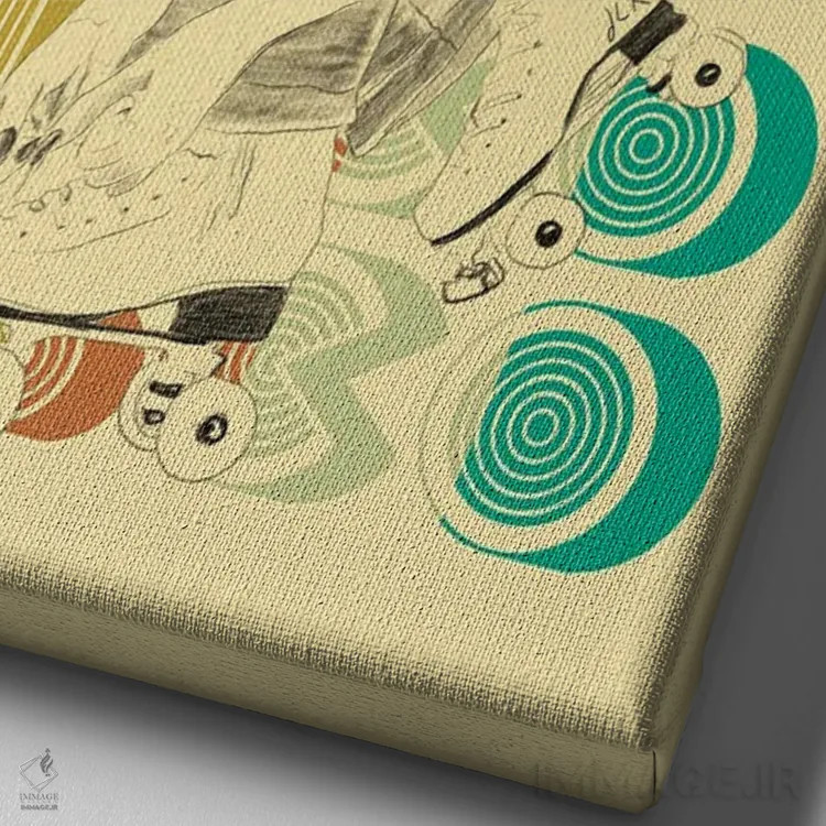 تابلو دکوراتیو نوزاد دیسکو اثر جنی روم - نمای نزدیک بافت بوم