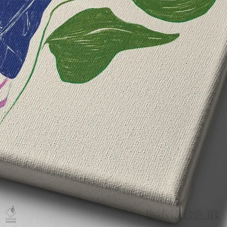 تابلو مینیمال آرامش در باغ یک اثر جنی روم - نمای نزدیک بافت بوم
